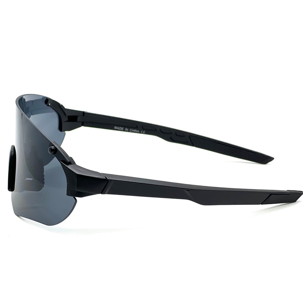 Women Black Shield Wrap Sunglasses Sporty Rimless Performance Eyewear Tech Gafas - Picture 10 of 11